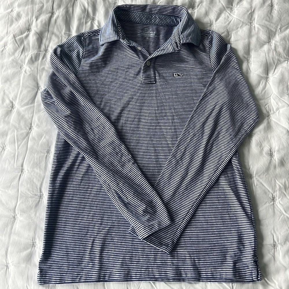 Vineyard, vines, boys, Edgartown polo size medium, long sleeve